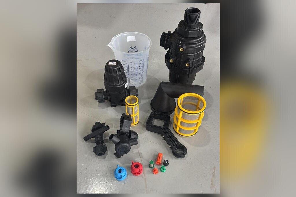Peças para pulverizador — bicos, filtros, válvulas e reparos
